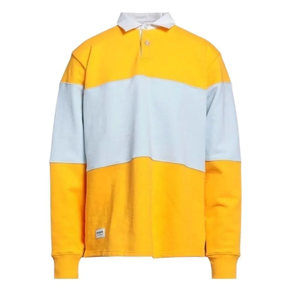 Noon Goons Yellow and White Men's Rugby Polo Shirt Long Sleeve XXL
